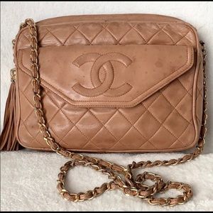 CHANEL Lambskin Quilted Diamond Stitch Camera Case
